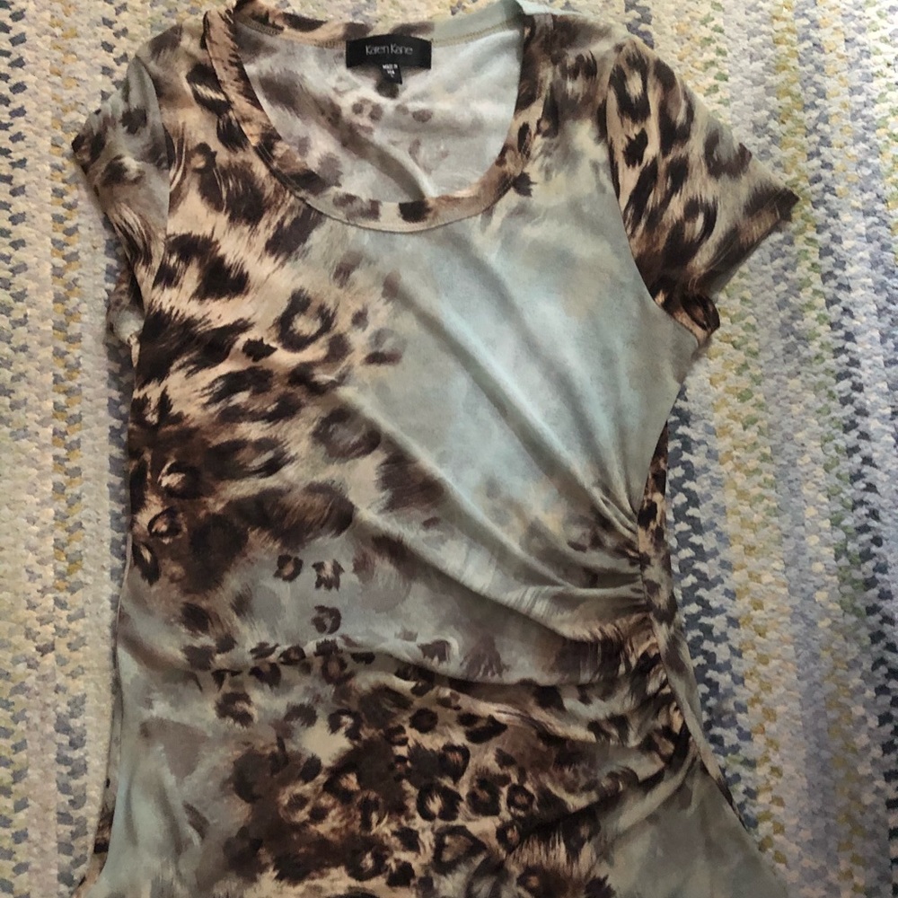 Light blue & leopard top